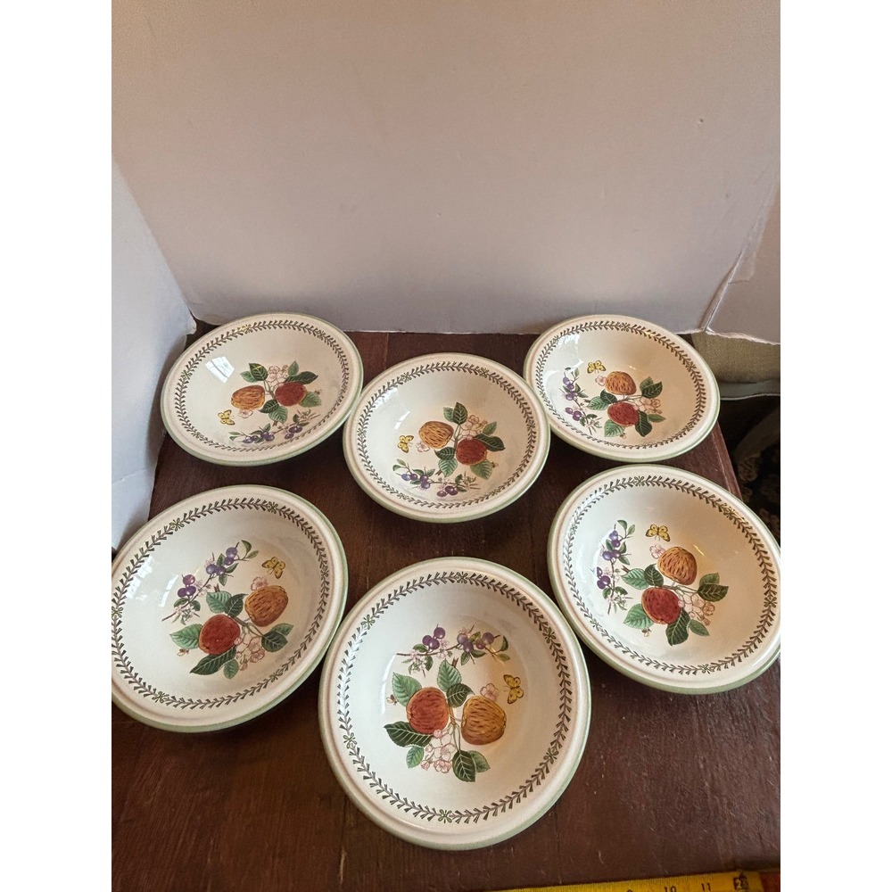 Studio Nova Garden Jubilee JK039 Soup Cereal Bowls Set 6 Fruit Butterfly China